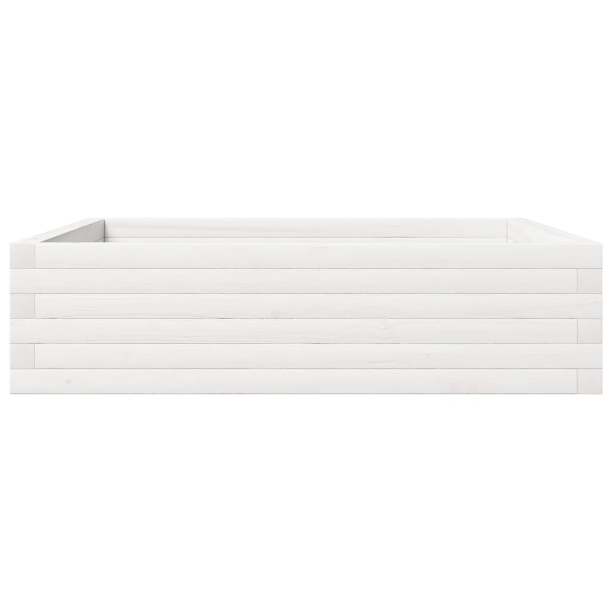 vidaXL Donica ogrodowa, biała, 90x90x23 cm, lite drewno sosnowe