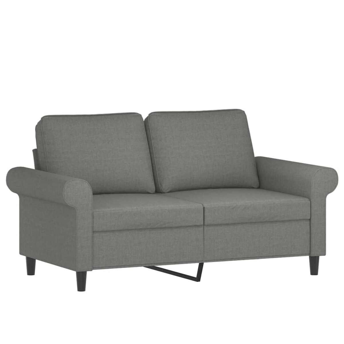 vidaXL Sofa 2-osobowa, ciemnoszara, 120 cm, tapicerowana tkaniną