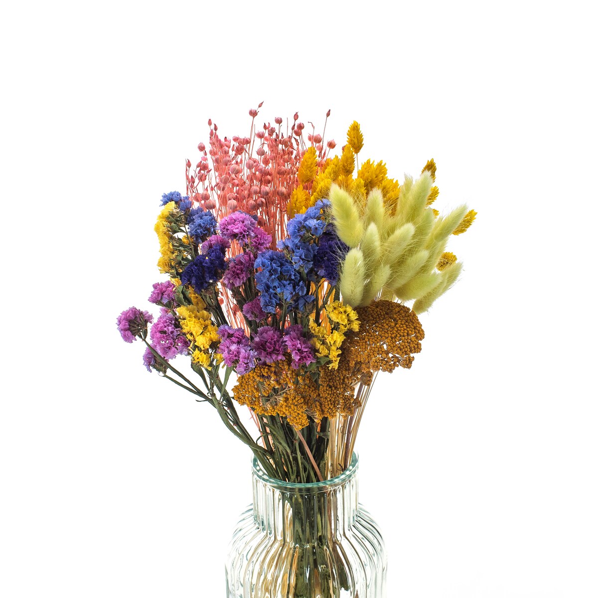 Zestaw suszonych kwiatów do wazonu Spring - zatrwian, phalaris, krwawnik