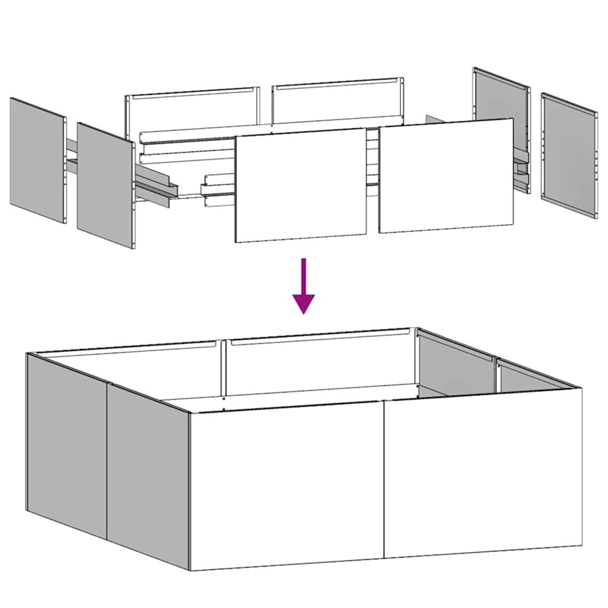 vidaXL Doniczka Antracyt 80x80x30 cm Stal