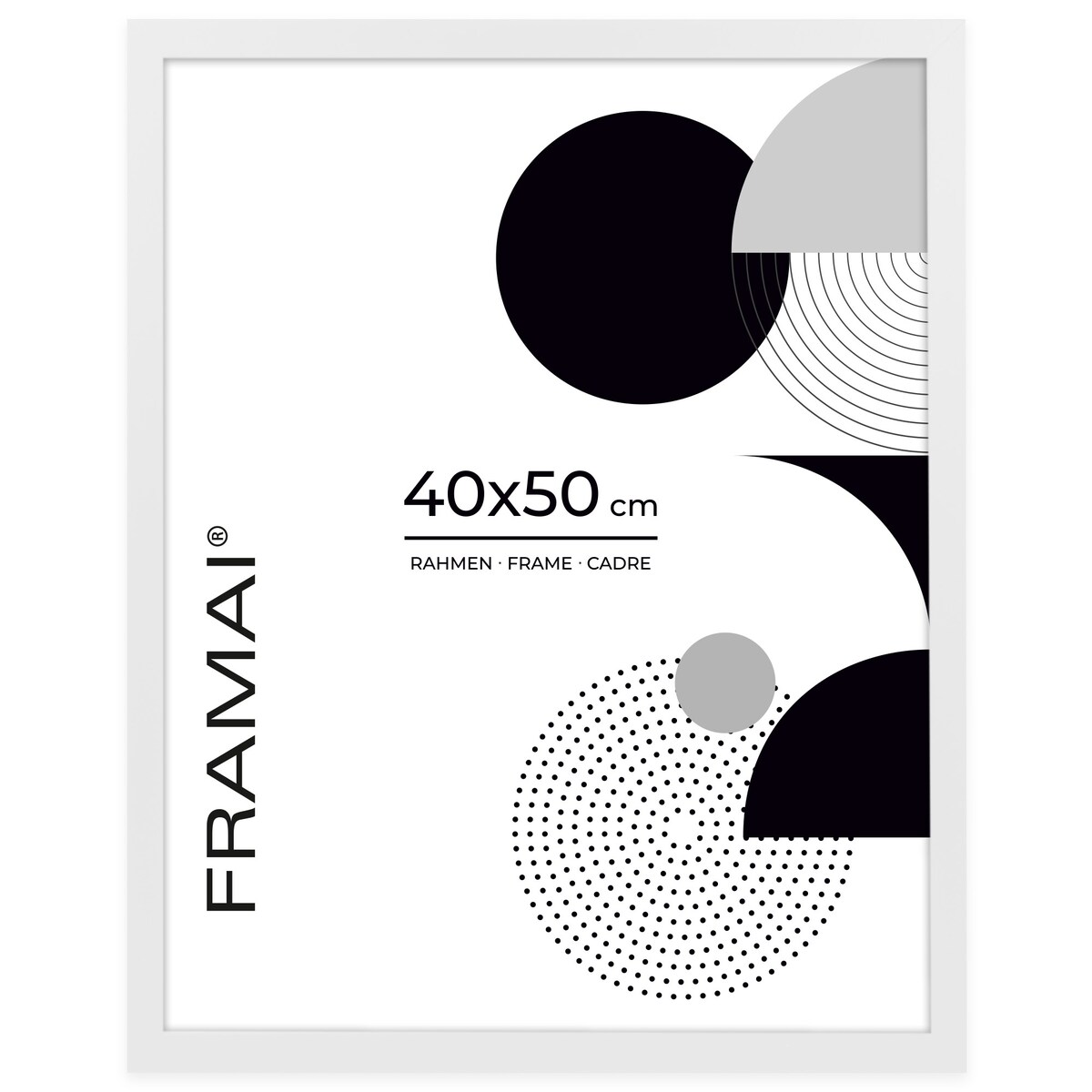 Ramka na zdjęcia 40x50 cm biała rama MDF z plexi do powieszenia pion poziom klasyczna prostokątna ramka FRAMAI®