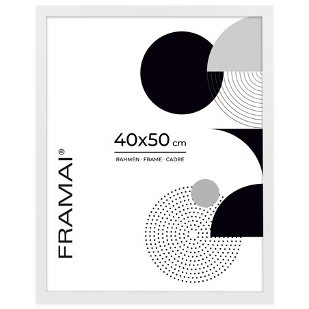 Ramka na zdjęcia 40x50 cm biała rama MDF z plexi do powieszenia pion poziom klasyczna prostokątna ramka FRAMAI®
