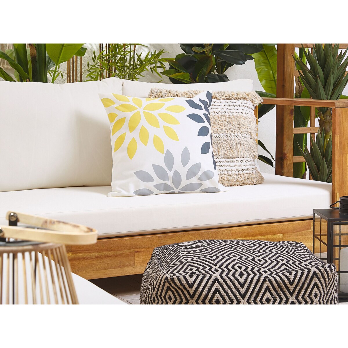 2 poduszki ogrodowe w kwiaty 45 x 45 cm wielokolorowy RIALE