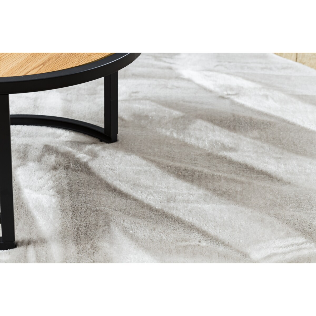 Dywan VISCO koło srebrny 3 pluszowy, koło 120 cm