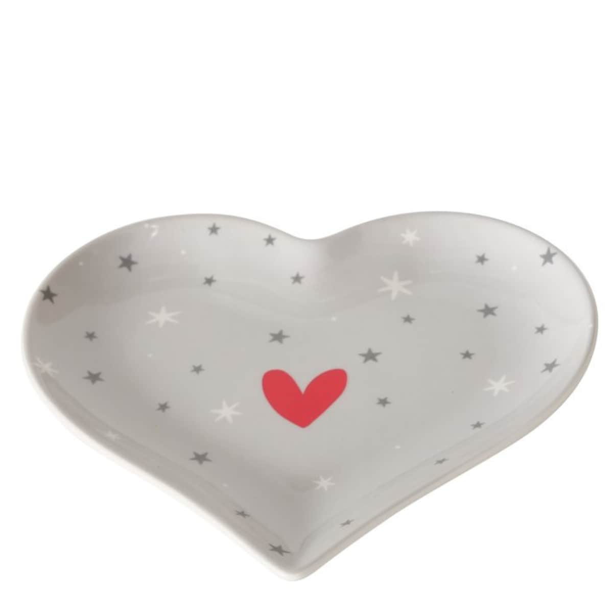 Ceramiczny półmisek w kształcie serca ANELLA, kolor szary