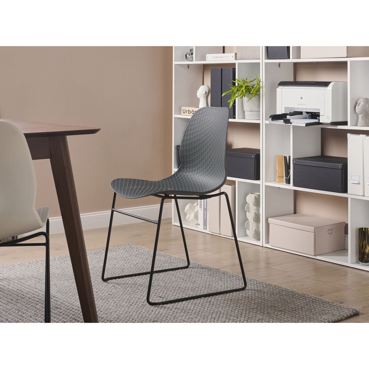 Zestaw 4 krzeseł do jadalni ciemnoszary PANORA