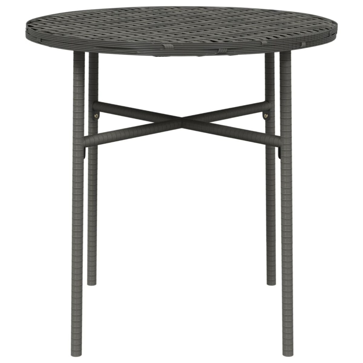 vidaXL Stolik herbaciany, szary, 45 cm, polirattan