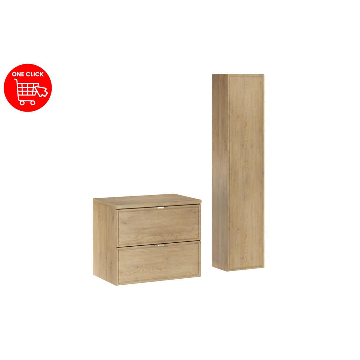 Elias Wood 60 cm szafka pod umywalkę i wysoka szafka