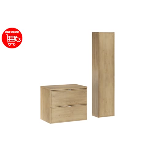 Elias Wood 60 cm szafka pod umywalkę i wysoka szafka