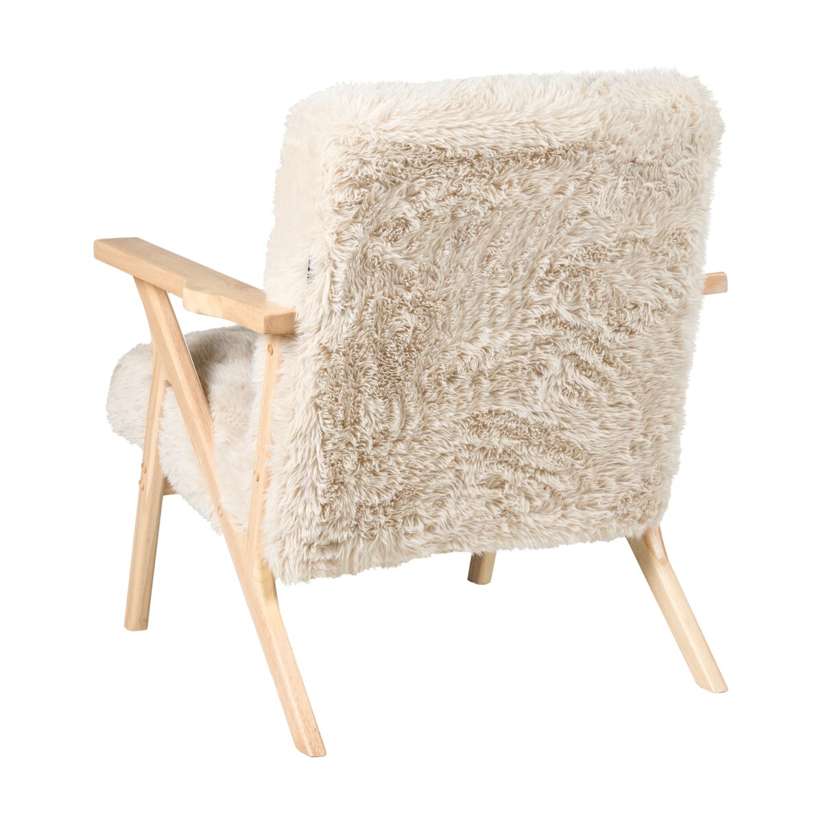 Fotel KISA Sztuczne futro Jasnobeżowy