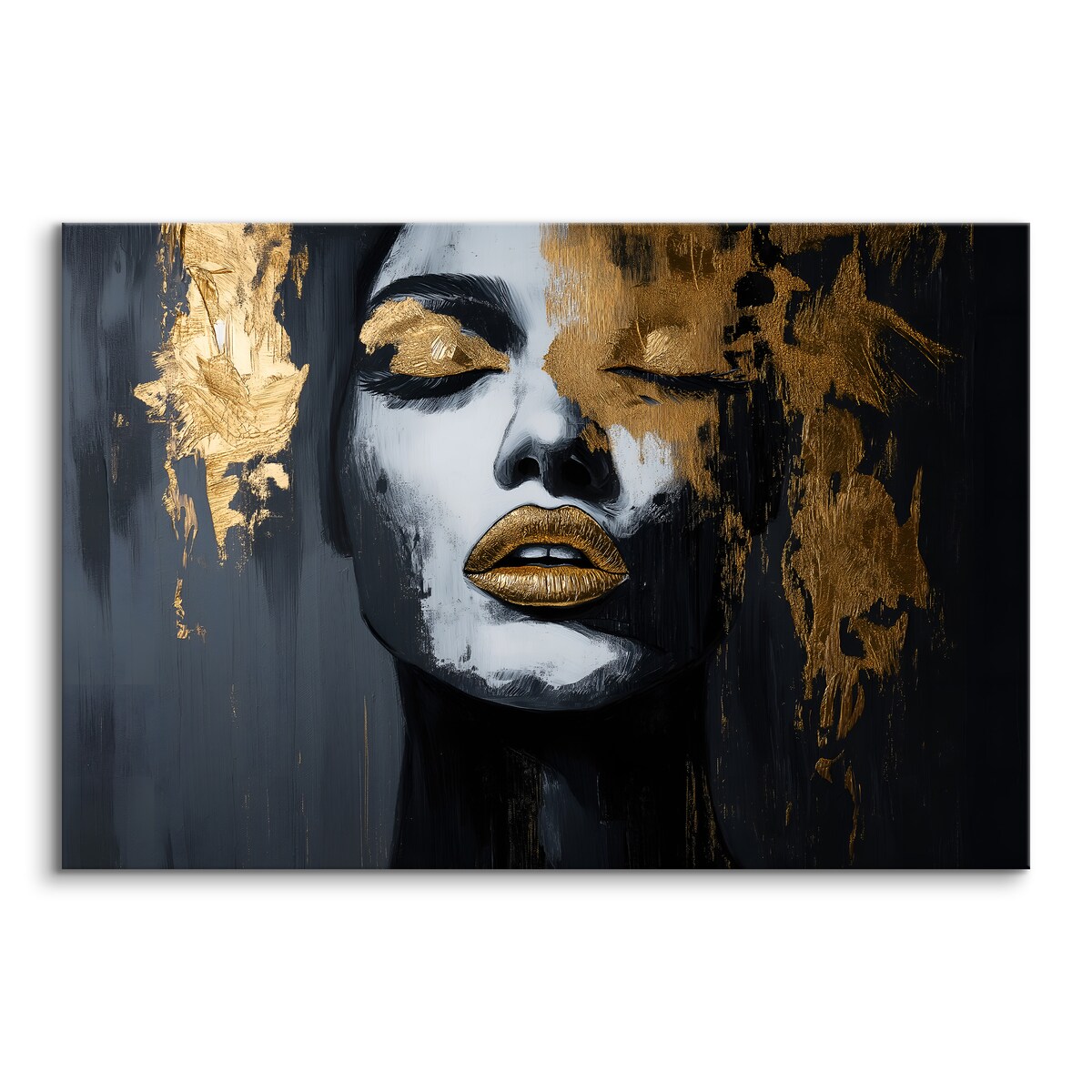 OBRAZ NA PŁÓTNIE DO SALONU ABSTRAKCYJNY PORTRET KOBIETY STYL GLAMOUR 70x50cm