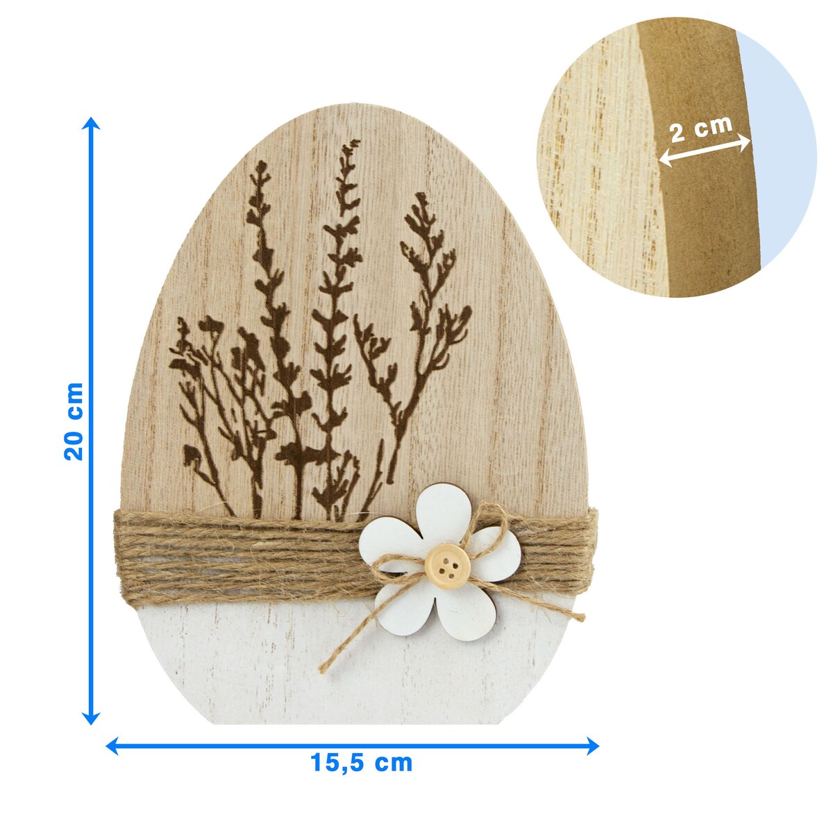 Ozdoba Jajko Wielkanocne 20 Cm Dekoracja Pisanka Na Stół Drewniane Zatrwian