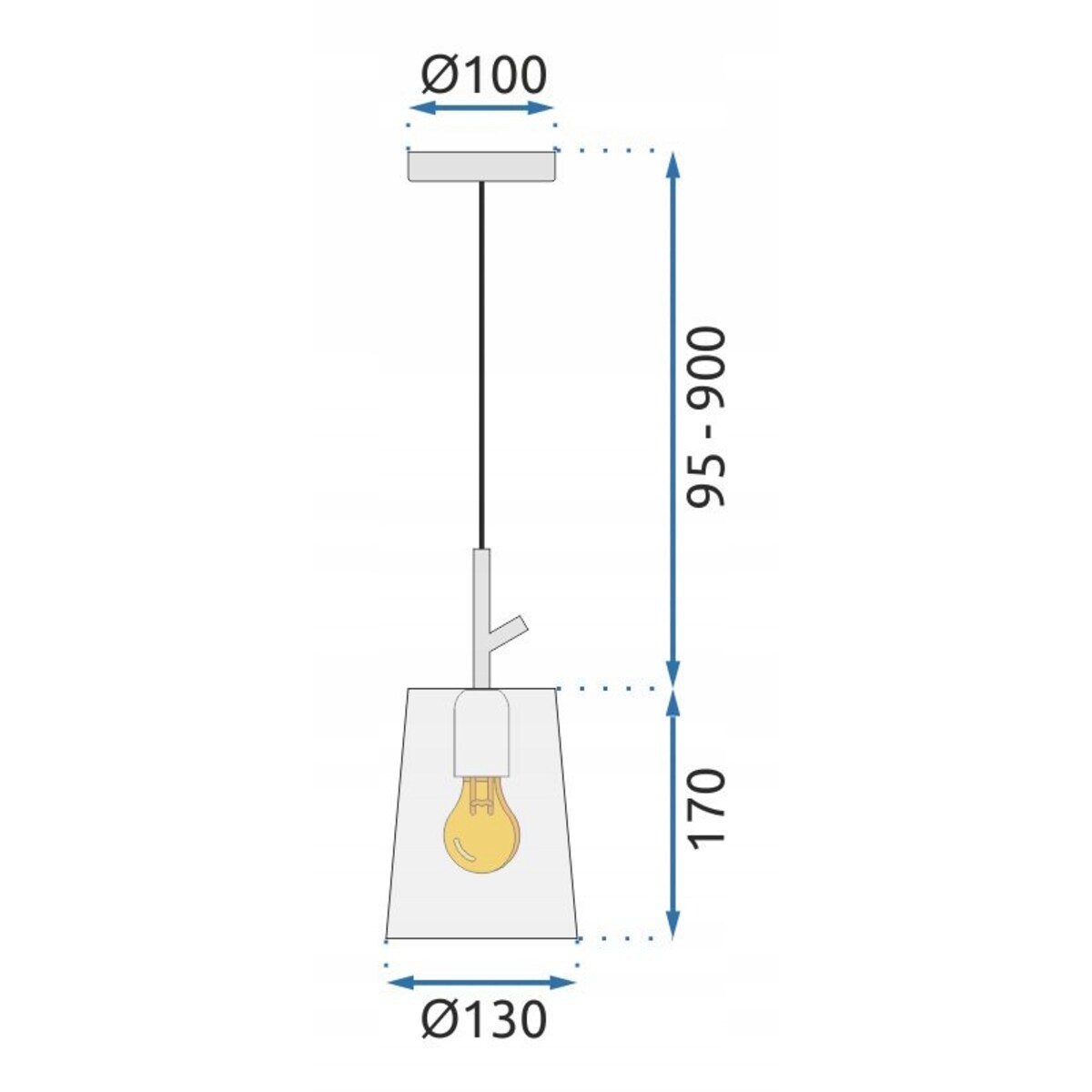 Lampa Wisząca Tuba Czarna Metal Black Industrial