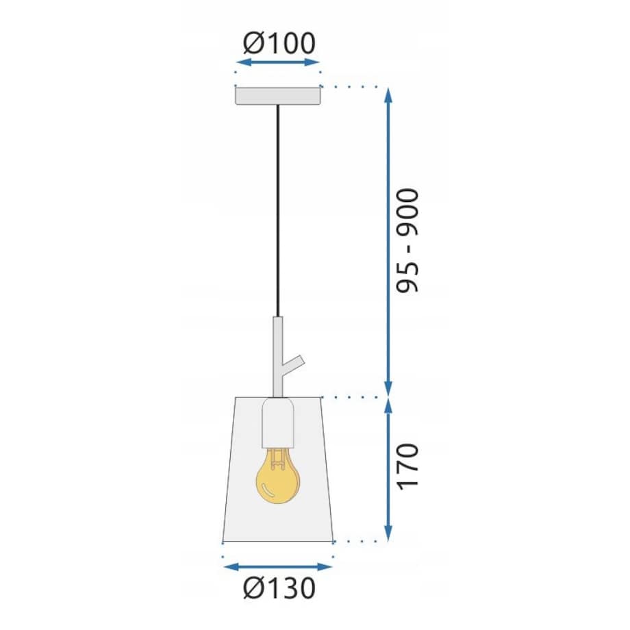 Lampa Wisząca Tuba Czarna Metal Black Industrial