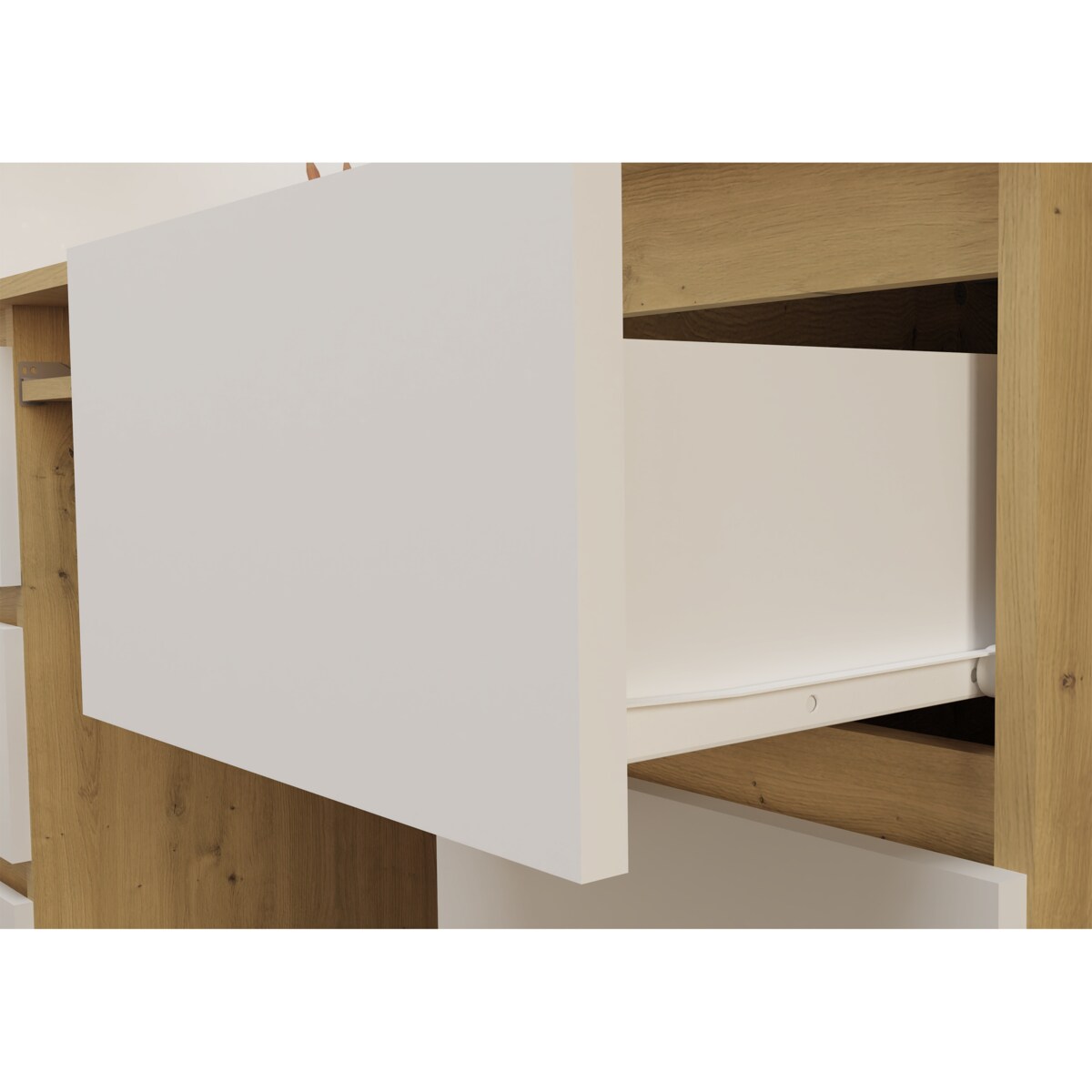 Biurko Topeshop Kuba Dąb Artisan Biel