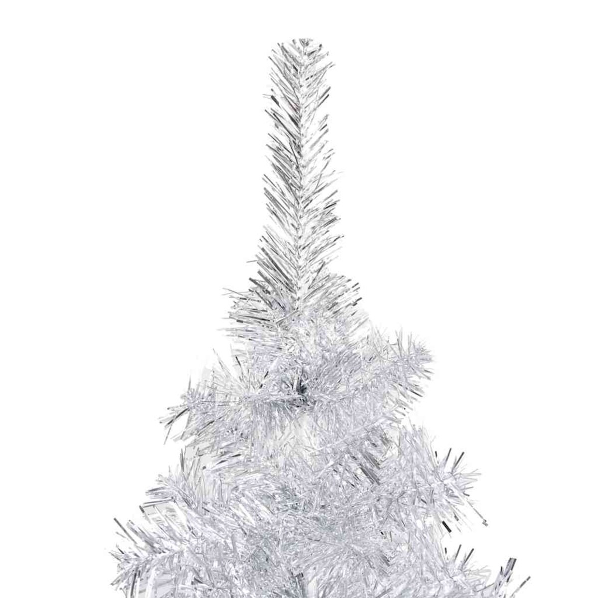 vidaXL Sztuczna choinka z lampkami i bombkami, srebrna, 150 cm, PET