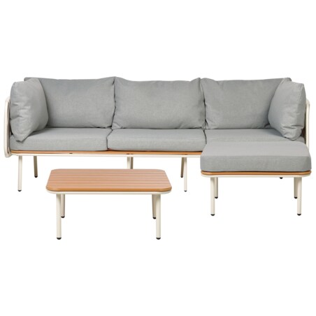 Duży zestaw wypoczynkowy Aluminium Szary SENISE