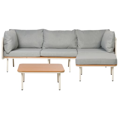 Duży zestaw wypoczynkowy Aluminium Szary SENISE