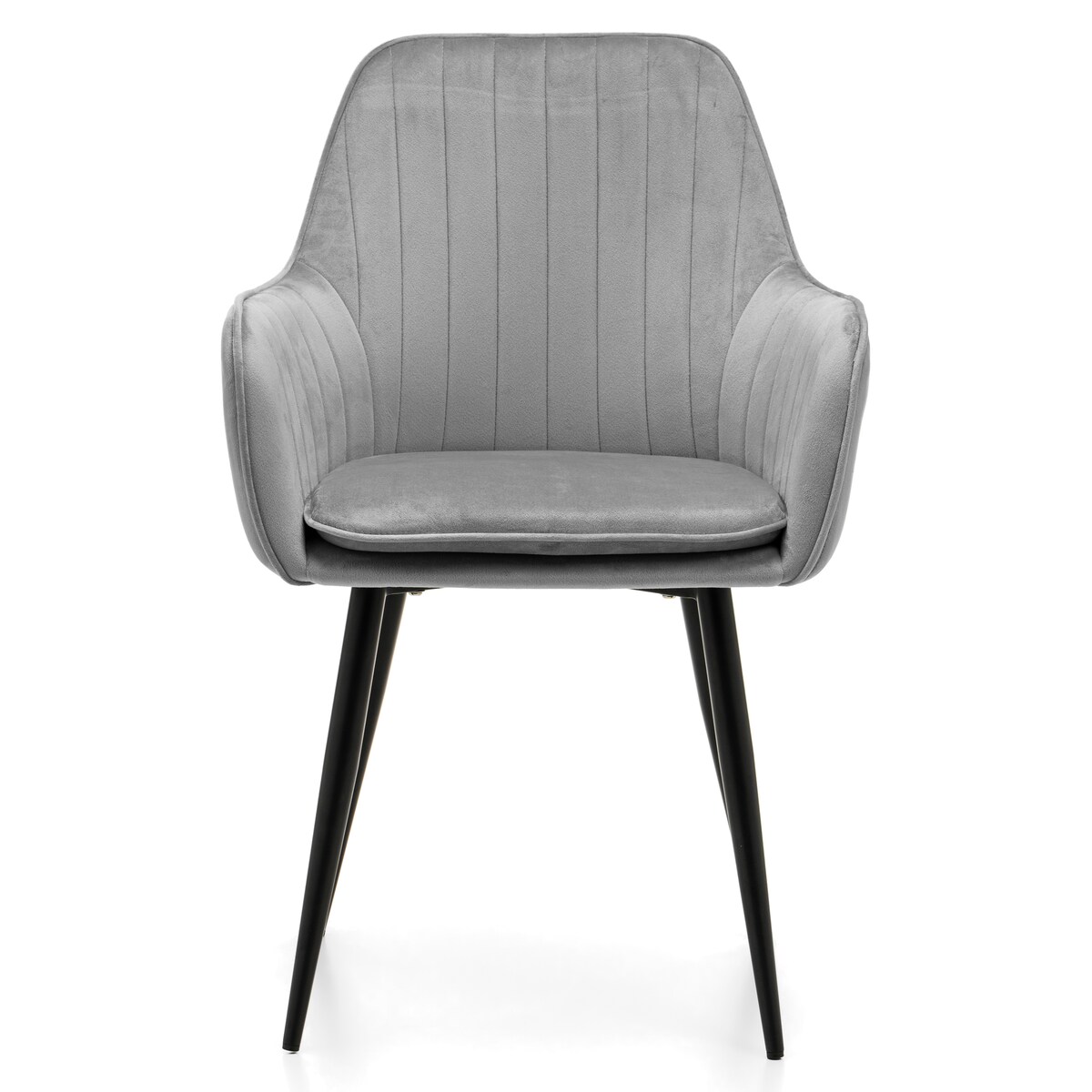 Krzesło tapicerowane EMILIA jasnoszara welur salon jadalnia