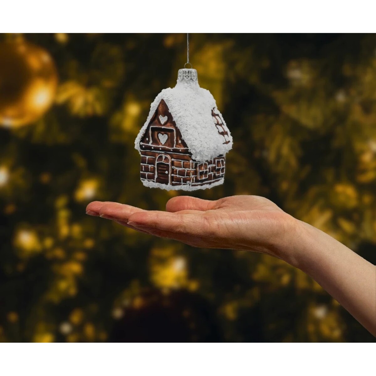 Bombka choinkowa: Piernikowy domek z sercem