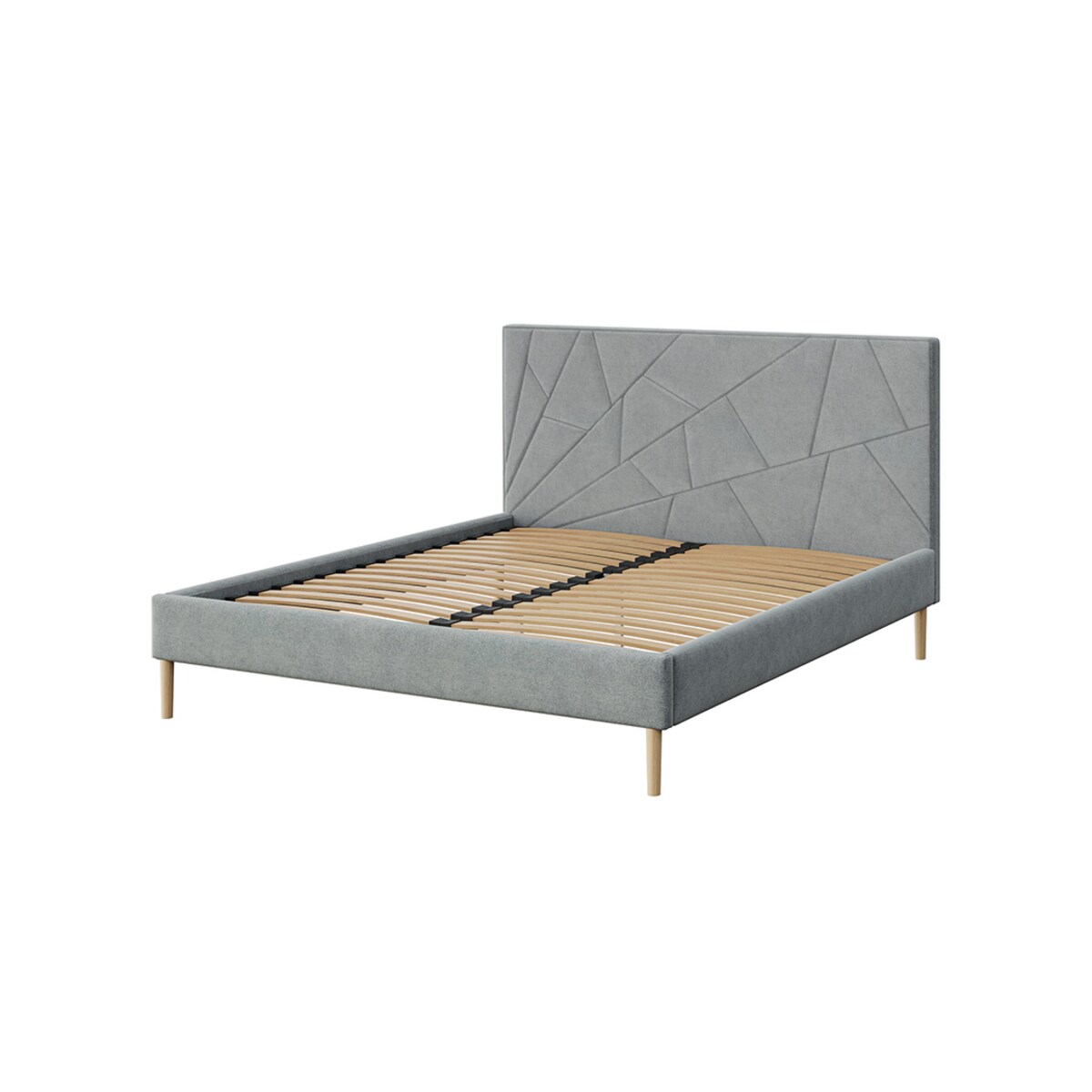 Mesonica Łóżko Alano, geometryczne szare, 180x200