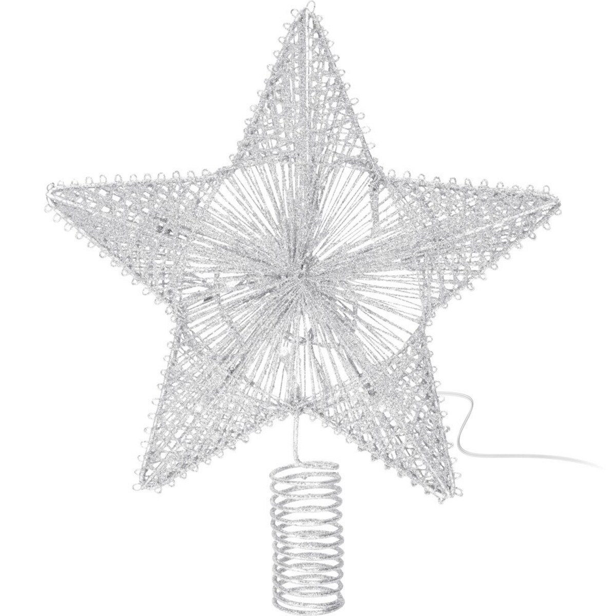 Gwiazda na choinkę LED, podświetlana, bawełna, 30 cm