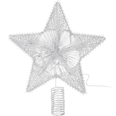 Gwiazda na choinkę LED, podświetlana, bawełna, 30 cm