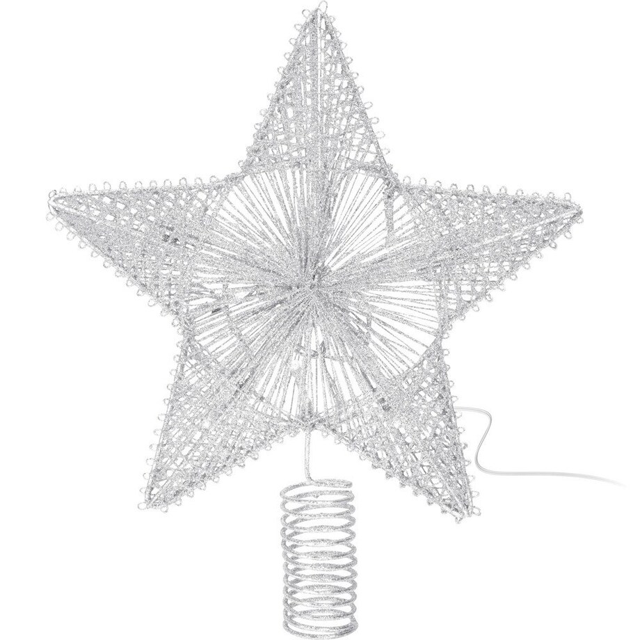 Gwiazda na choinkę LED, podświetlana, bawełna, 30 cm