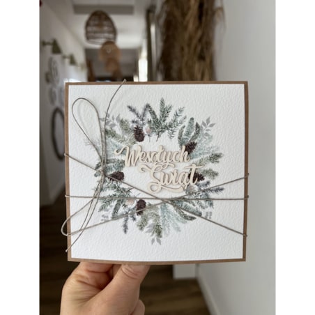 Wyjątkowa ręcznie robiona kartka świąteczna na Boże Narodzenie na piękne życzenia świąteczne - prezent