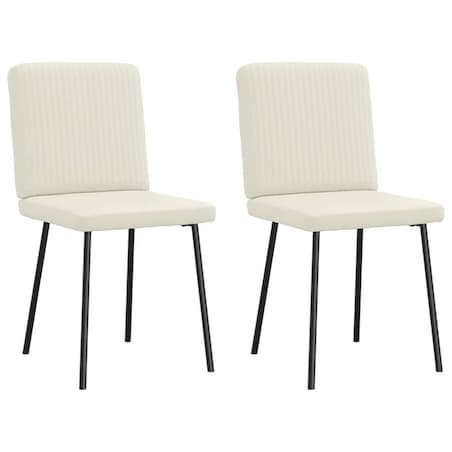 vidaXL Krzesła stołowe, 2 szt., kremowe, obite aksamitem