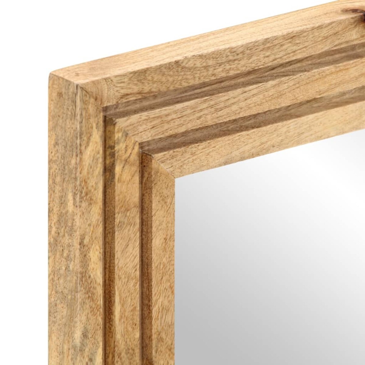 vidaXL Lustro łazienkowe, 50x70 cm, surowe drewno mango i szkło