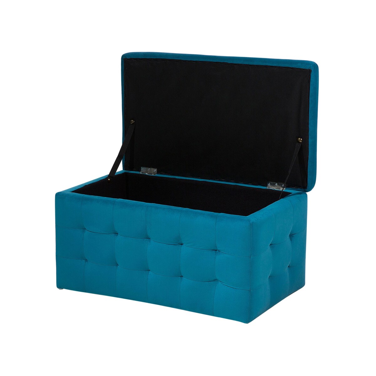 Puf ze schowkiem welurowy niebieski MICHIGAN