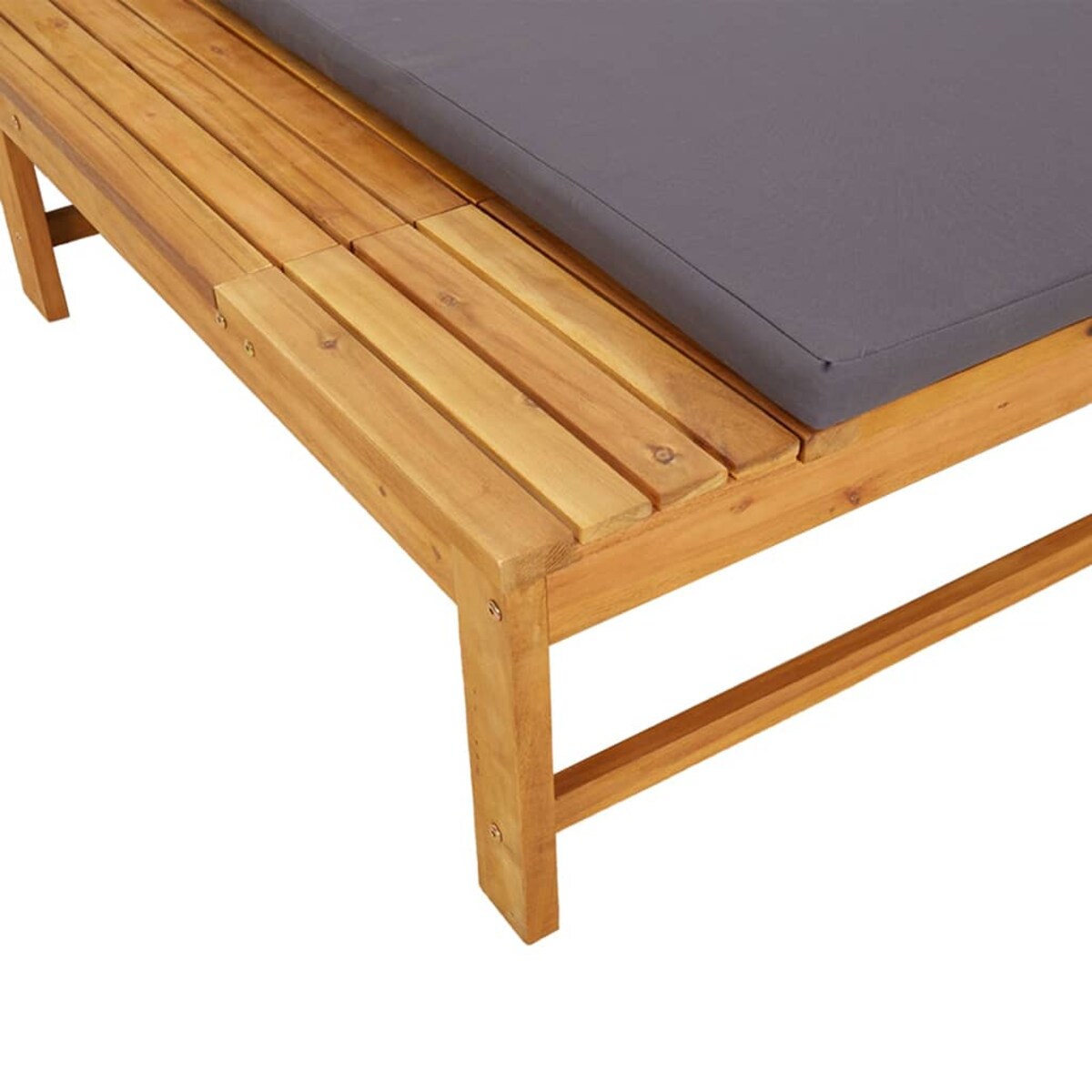vidaXL Leżak z poduszkami, ciemnoszary, lite drewno akacjowe