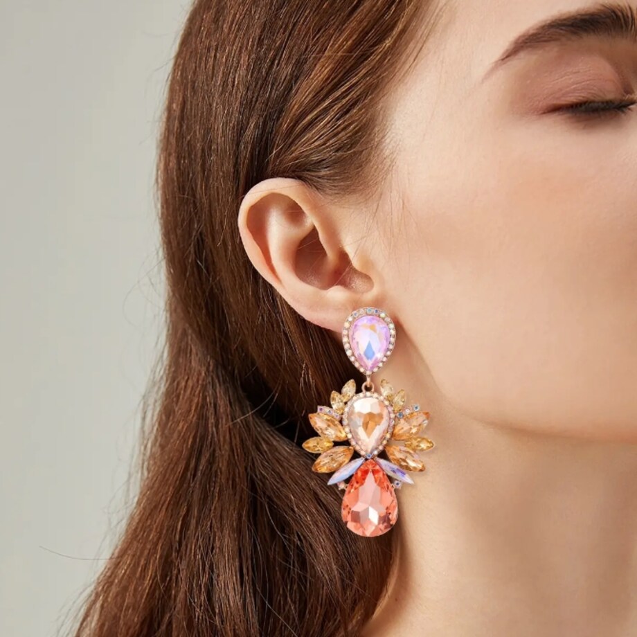 Niespotykane kolczyki jasne łosiowe champagne złote OKAZAŁE błyszczą wow