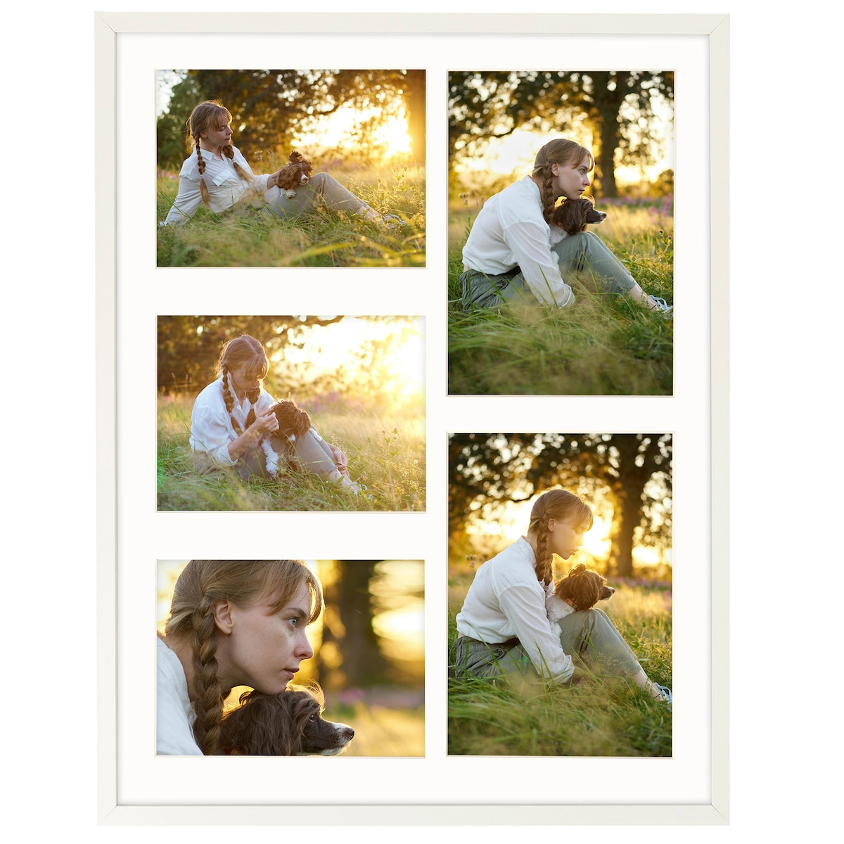 Ramka na zdjęcia 2x 15x21 3x 13x18 biała galeria na 5 zdjęć multirama 40x50 cm FRAMAI