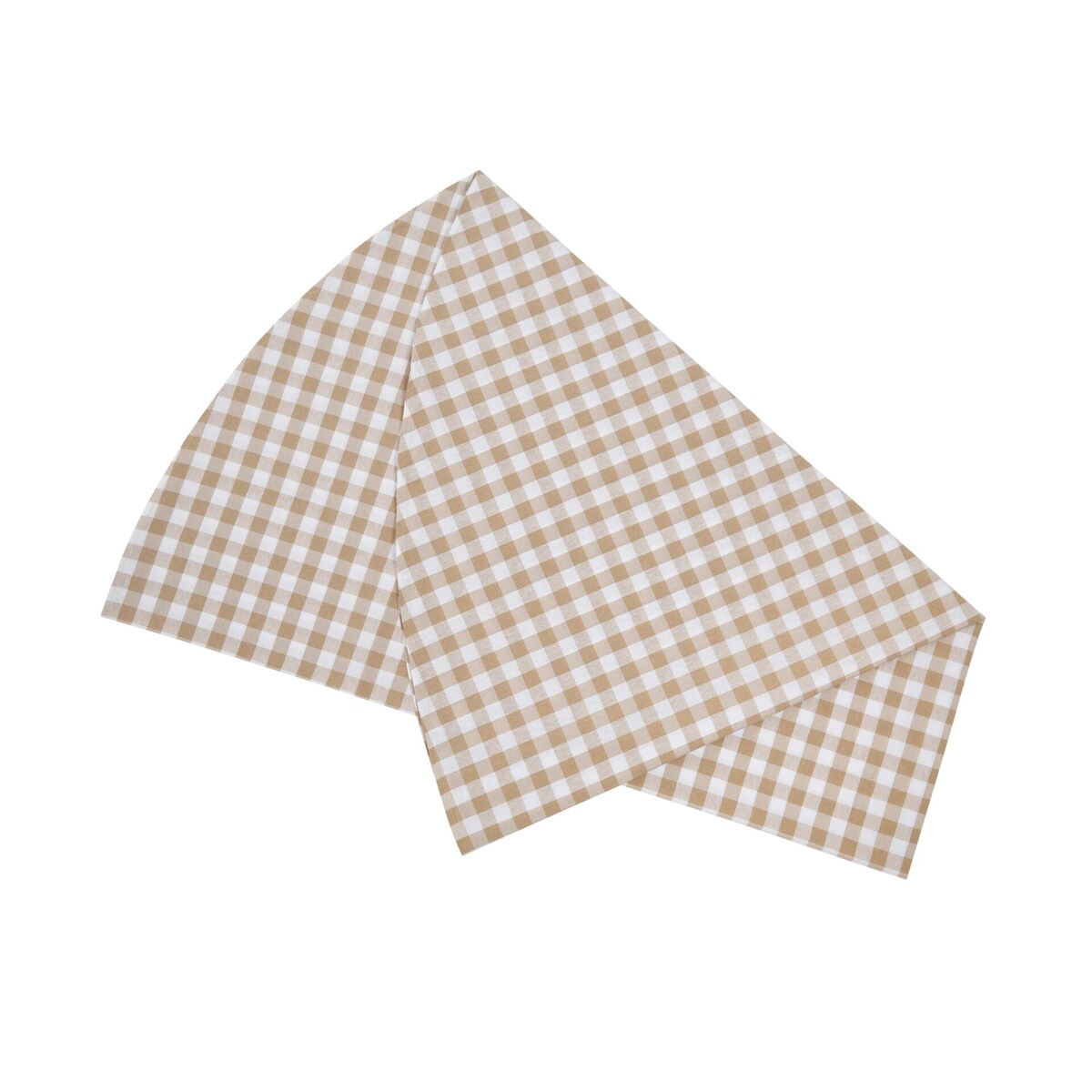 Obrus Beige Gingham okrągły - Średnica ok. ⌀ 140 cm - idealny dla 4 osób
