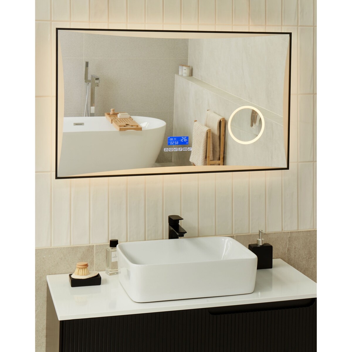 Lustro łazienkowe LED ONLAY 100 cm 60 cm Srebrny