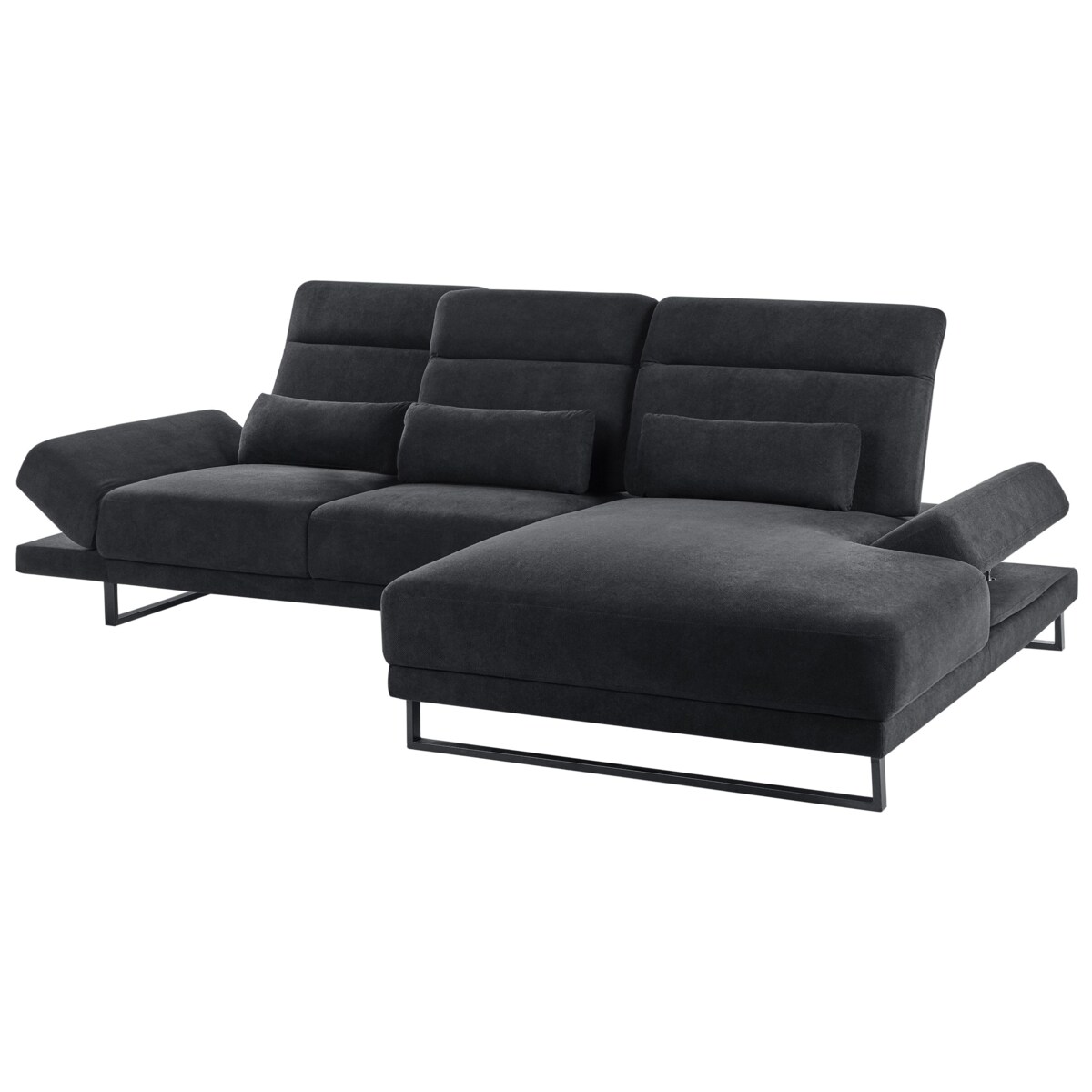 Narożnik IKAST Czarny dla 4 osób Lewostronny