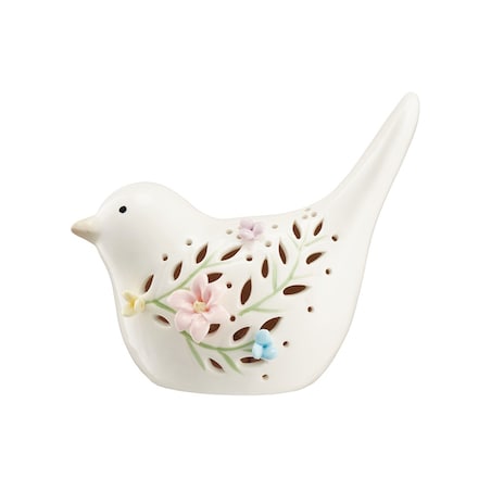 VILLA ITALIA Ptaszek porcelanowy ażurowy 12,5 cm Lampion LED LAURA