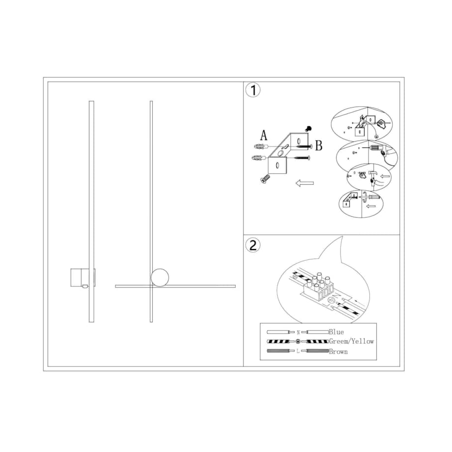 LAMPA ŚCIENNA PORTEBA ZŁOTO CZARNA