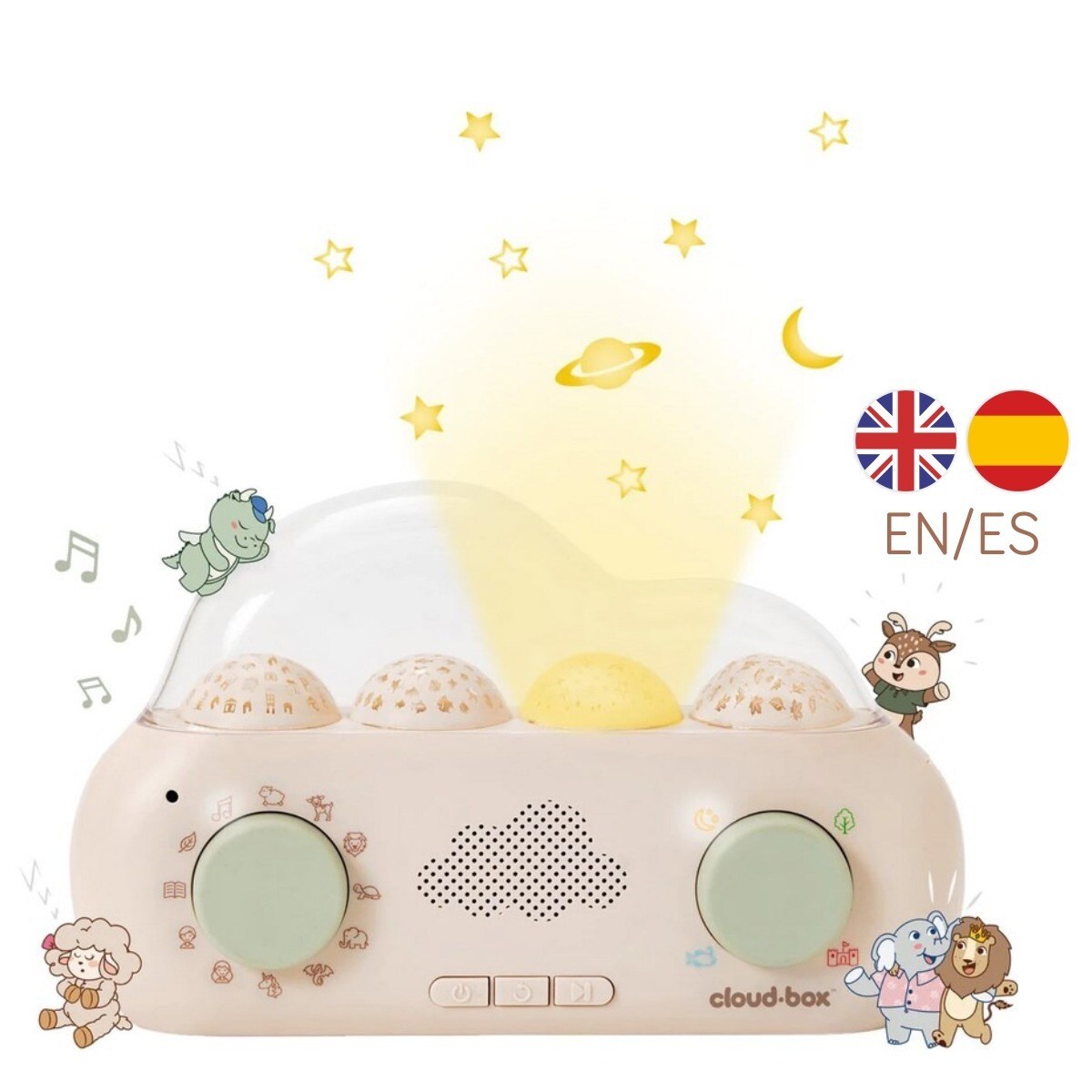 Muzyczny projektor z bajkami CloudBox - Wersja angielsko - hiszpańska