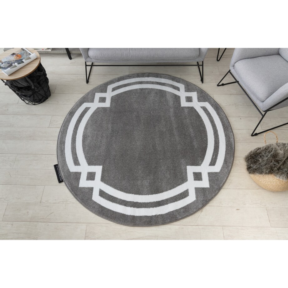 Dywan HAMPTON Lux koło szary koło 140 cm