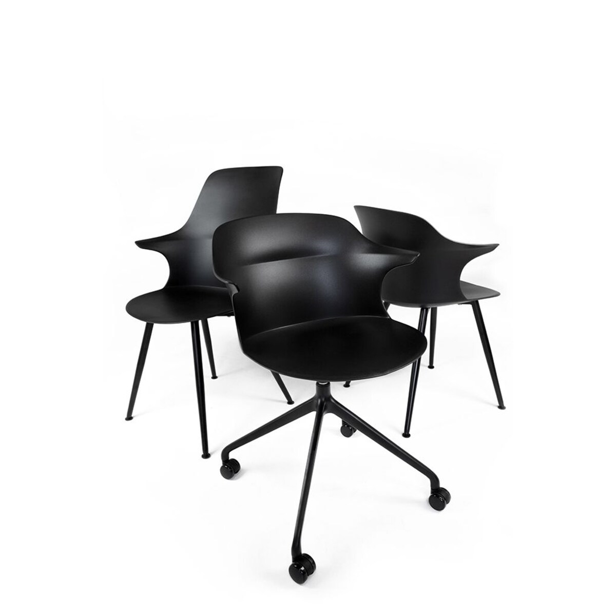 Krzesło BRAZO HIGH 334-CPP3 minimalistyczne czarne