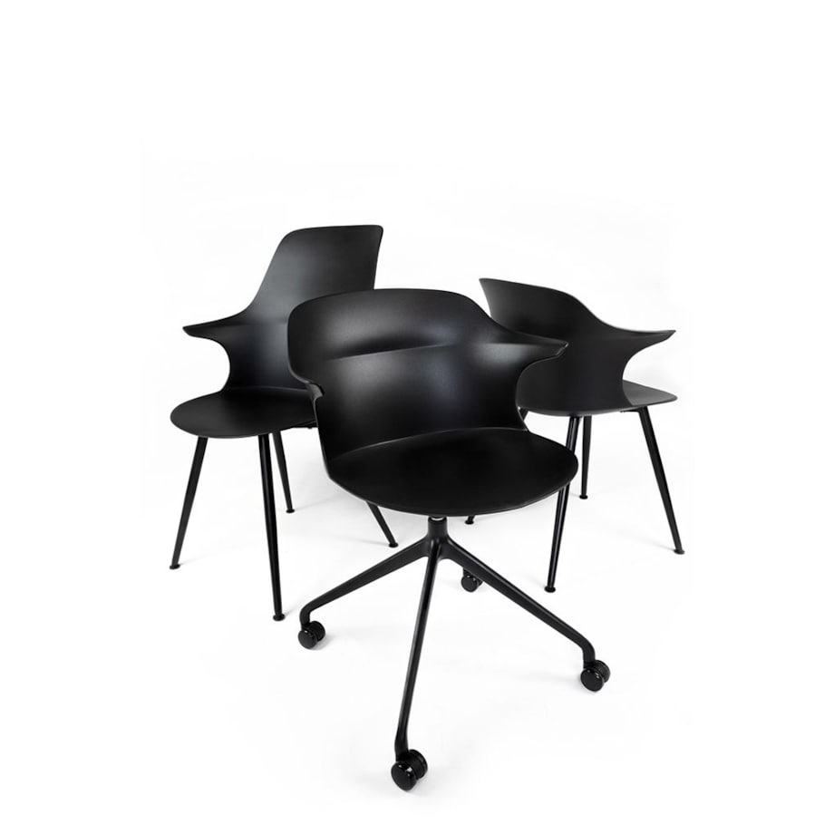 Krzesło BRAZO HIGH 334-CPP3 minimalistyczne czarne