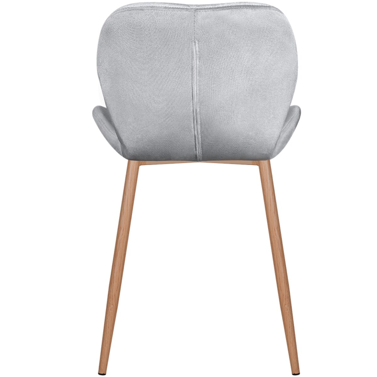 Krzesło tapicerowane welurowe szare jasne nogi do salonu jadalni