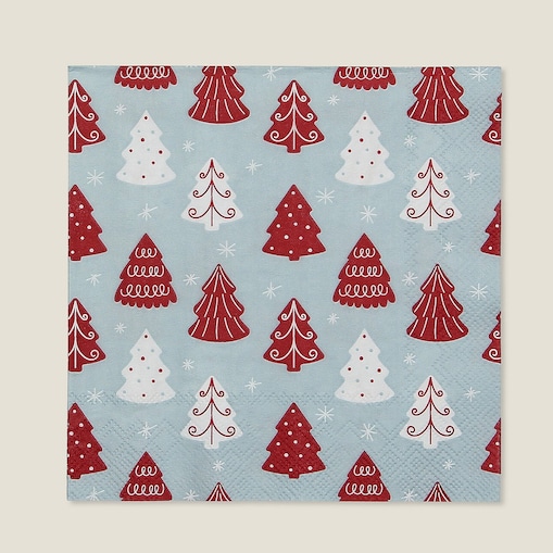 Serwetki świąteczne Winter Trees II 16x16 cm boże narodzenie, święta, świąteczne, czerwony-niebieski, 16x16x3 cm