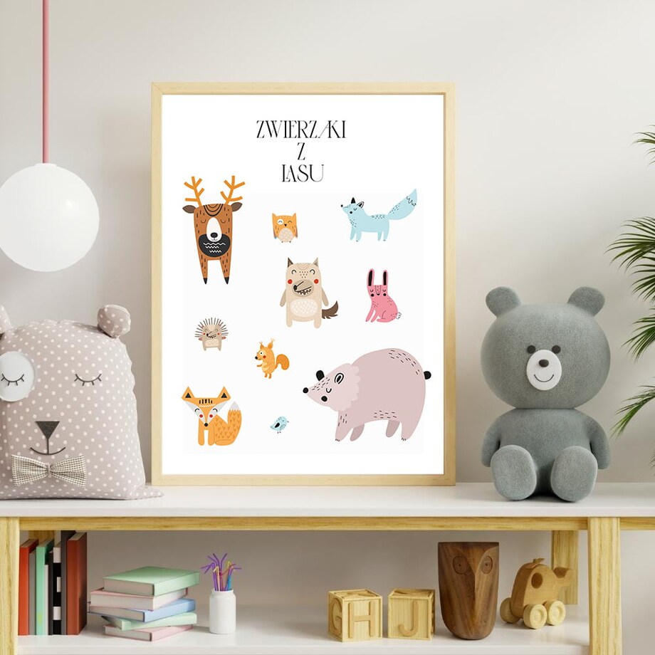 plakat zwierzaki z lasu 50x70 cm