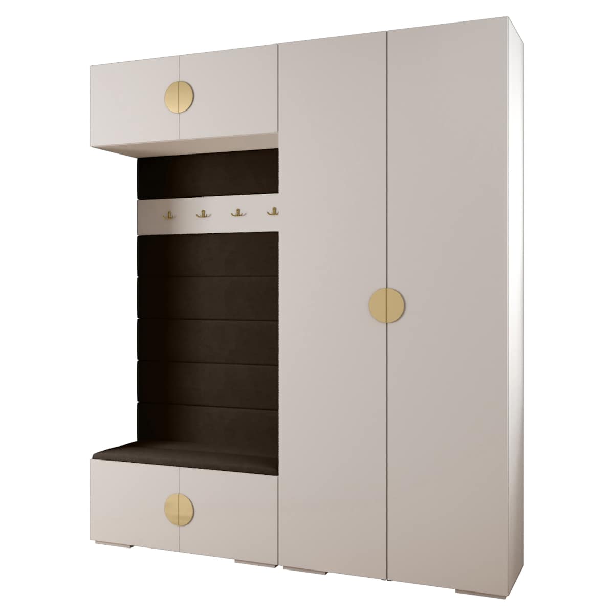 Garderoba do przedpokoju INOVA 4 Z18 biały+złoty+manila04