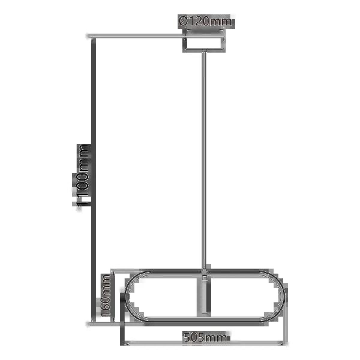 lampa wisząca led z metalu i silikonu, 35 w, 2700k owalna