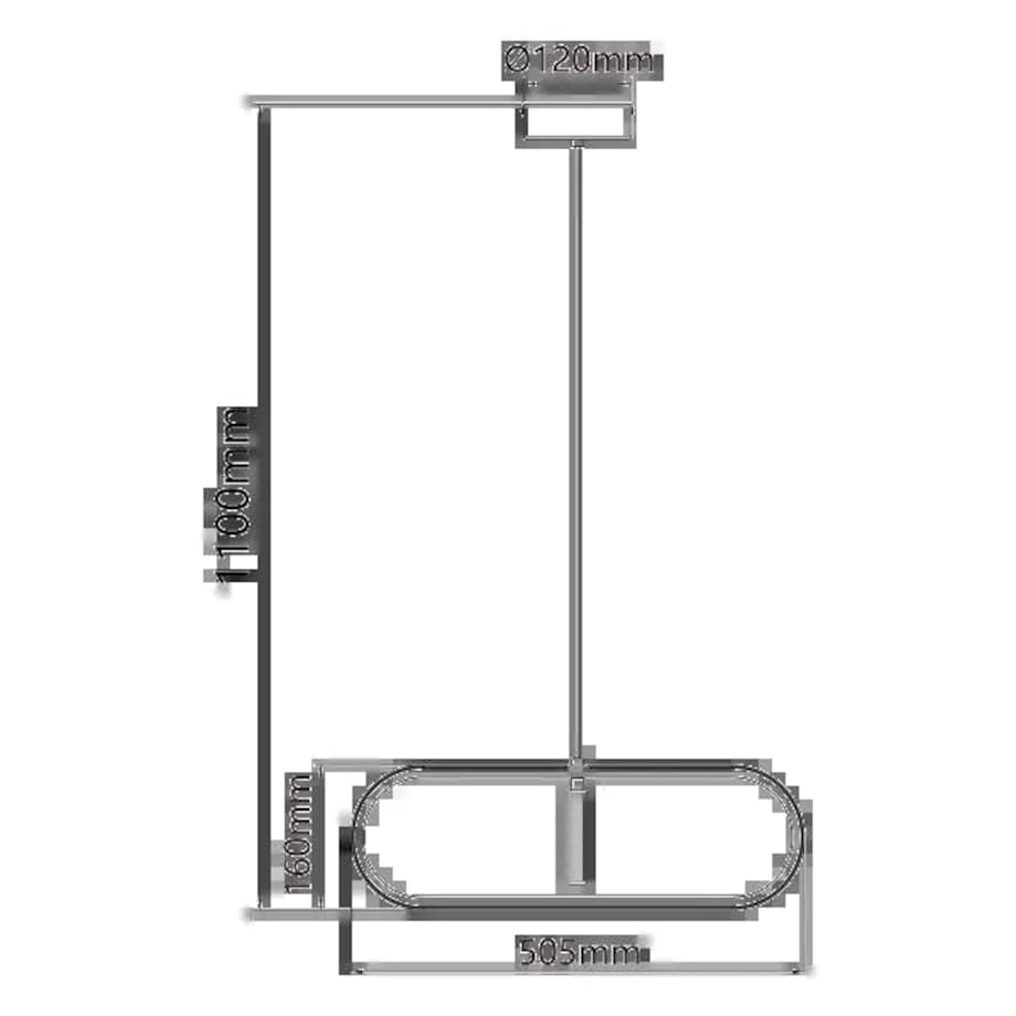 lampa wisząca led z metalu i silikonu, 35 w, 2700k owalna